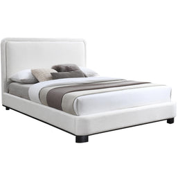 Meridian Nolita Cream Linen Textured Fabric King Bed