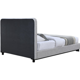 Meridian Nolita Grey Linen Textured Fabric King Bed