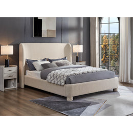 Meridian Penny Beige Polyester Fabric Queen Bed