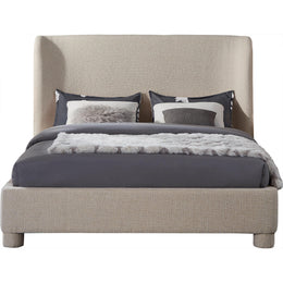 Meridian Penny Beige Polyester Fabric Queen Bed