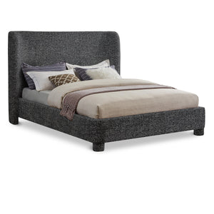 Meridian Penny Black Polyester Fabric Queen Bed