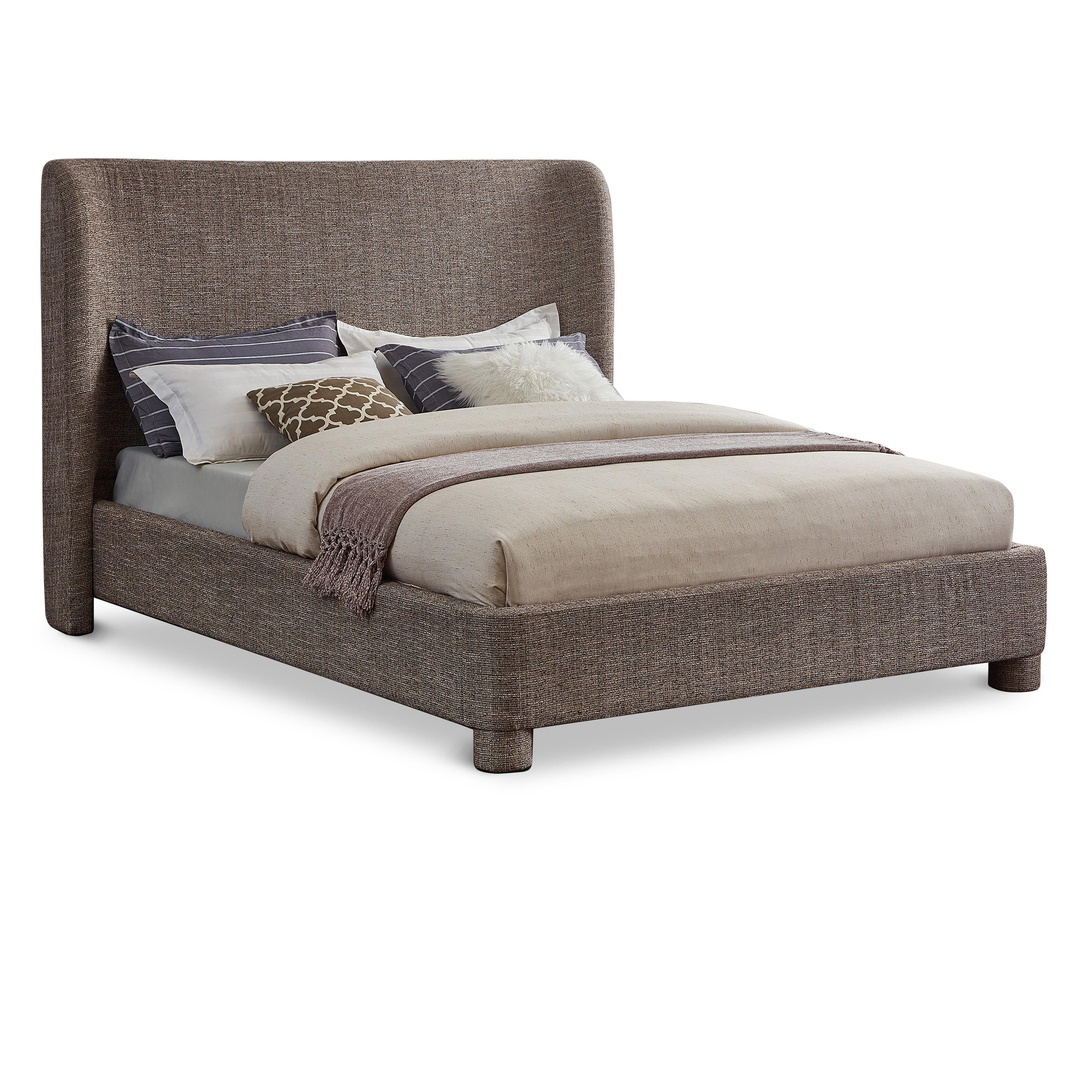 Meridian Penny Brown Polyester Fabric King Bed