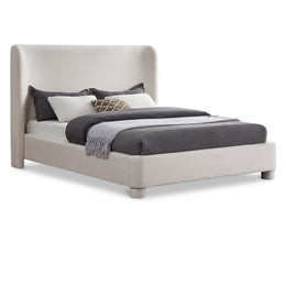 Meridian Penny Cream Linen Textured Fabric Full Bed
