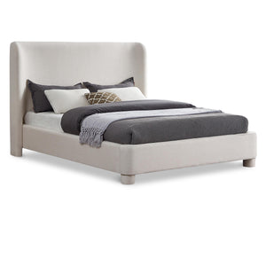 Meridian Penny Cream Linen Textured Fabric Full Bed