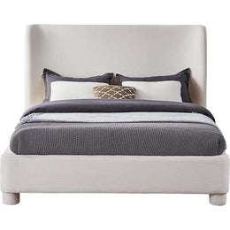 Meridian Penny Cream Linen Textured Fabric Full Bed