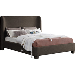 Meridian Penny Brown Boucle Fabric Full Bed
