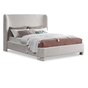 Meridian Penny Cream Boucle Fabric Full Bed