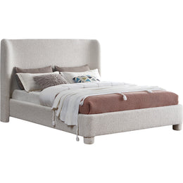 Meridian Penny Cream Boucle Fabric Full Bed