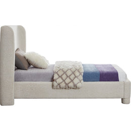 Meridian Penny Cream Boucle Fabric Twin Bed