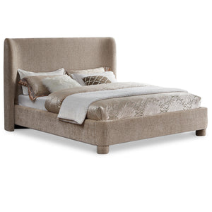Meridian Penny Beige Chenille Fabric Full Bed