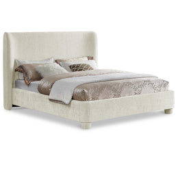Meridian Penny Cream Chenille Fabric Full Bed