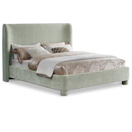 Meridian Penny Mint Green Chenille Fabric Full Bed