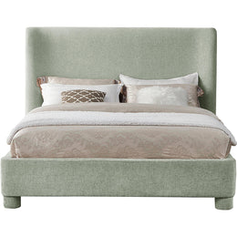 Meridian Penny Mint Green Chenille Fabric Full Bed