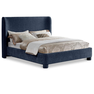 Meridian Penny Navy Chenille Fabric Full Bed