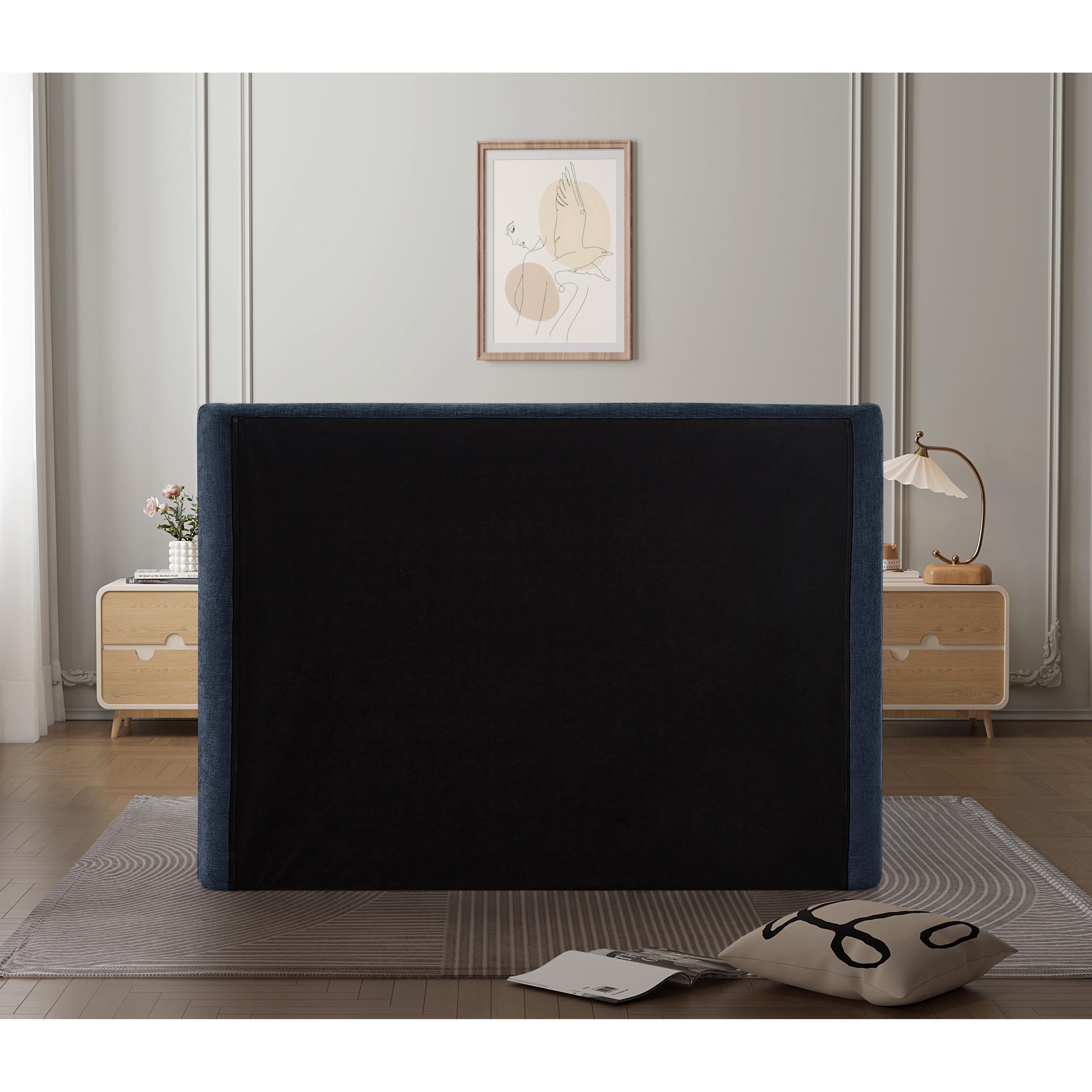 Meridian Penny Navy Chenille Fabric Full Bed