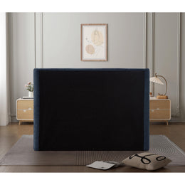Meridian Penny Navy Chenille Fabric King Bed