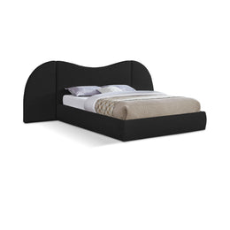 Meridian Everest Black Boucle Fabric King Bed (3 Boxes)