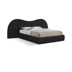 Meridian Everest Black Boucle Fabric King Bed (3 Boxes)