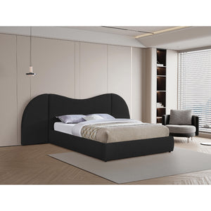 Meridian Everest Black Boucle Fabric King Bed (3 Boxes)