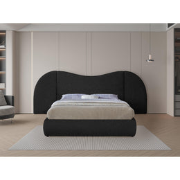 Meridian Everest Black Boucle Fabric King Bed (3 Boxes)