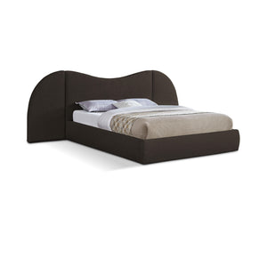 Meridian Everest Brown Boucle Fabric King Bed (3 Boxes)