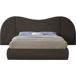 Meridian Everest Brown Boucle Fabric King Bed (3 Boxes)
