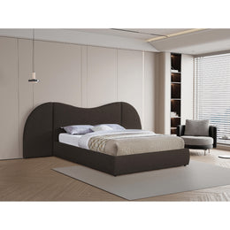 Meridian Everest Brown Boucle Fabric Queen Bed (3 Boxes)