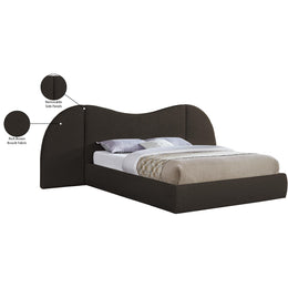 Meridian Everest Brown Boucle Fabric Queen Bed (3 Boxes)