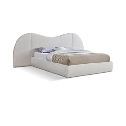 Meridian Everest Cream Boucle Fabric King Bed (3 Boxes)