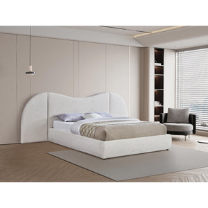 Meridian Everest Cream Boucle Fabric King Bed (3 Boxes)