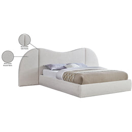 Meridian Everest Cream Boucle Fabric King Bed (3 Boxes)