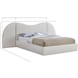 Meridian Everest Cream Boucle Fabric King Bed (3 Boxes)