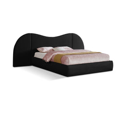 Meridian Everest Black Linen Textured Fabric King Bed (3 Boxes)