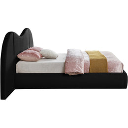 Meridian Everest Black Linen Textured Fabric King Bed (3 Boxes)