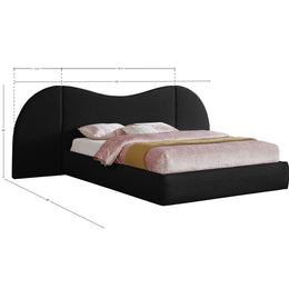 Meridian Everest Black Linen Textured Fabric King Bed (3 Boxes)