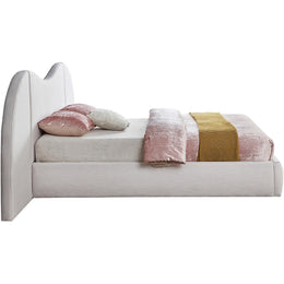 Meridian Everest Cream Linen Textured Fabric Queen Bed (3 Boxes)