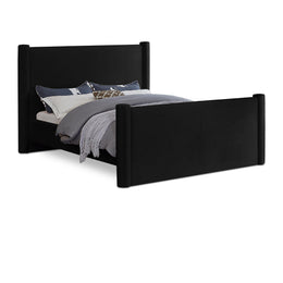Meridian Elias Black Velvet Full Bed
