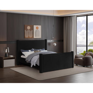 Meridian Elias Black Velvet Full Bed