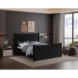 Meridian Elias Black Velvet Queen Bed