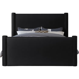 Meridian Elias Black Velvet Queen Bed