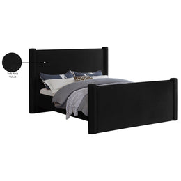 Meridian Elias Black Velvet Queen Bed