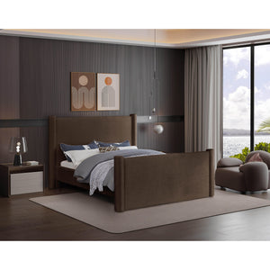 Meridian Elias Brown Velvet Full Bed