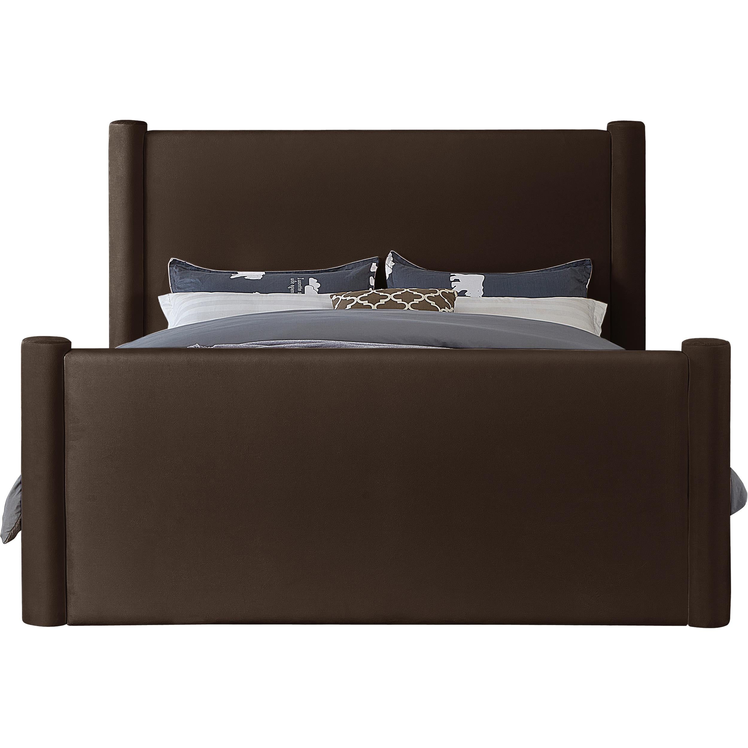 Meridian Elias Brown Velvet Full Bed