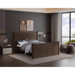 Meridian Elias Brown Velvet King Bed