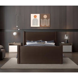 Meridian Elias Brown Velvet King Bed