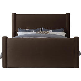 Meridian Elias Brown Velvet Queen Bed