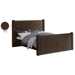 Meridian Elias Brown Velvet Queen Bed