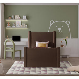 Meridian Elias Brown Velvet Twin Bed
