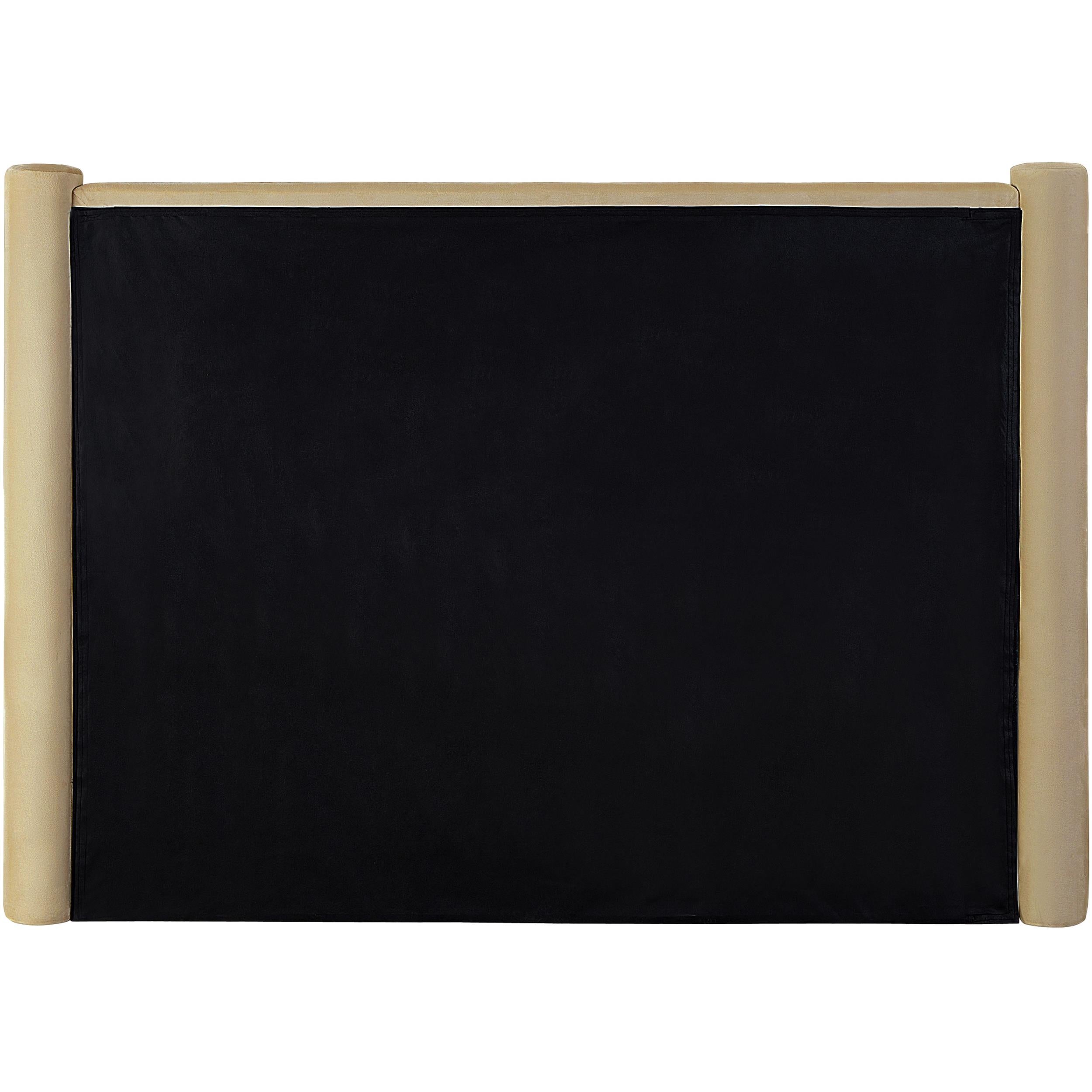 Meridian Elias Camel Velvet King Bed