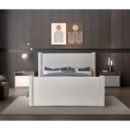 Meridian Elias Cream Velvet Full Bed